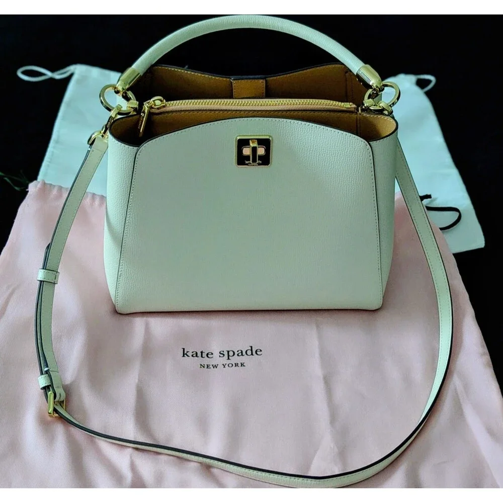 Kate Spade Phoebe White Meringue Satchel Top Handle/Crossbody Handbag Purse